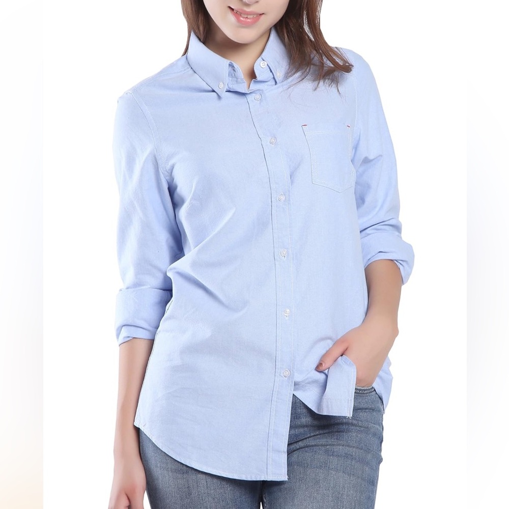 Seeksmile Women's Cotton Long Sleeve Button Down Shirt size XX-Large